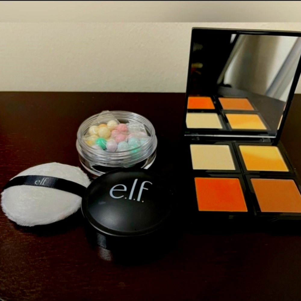 ELF Face Palette with Cream To Tan Shades And Face Pearls Duo